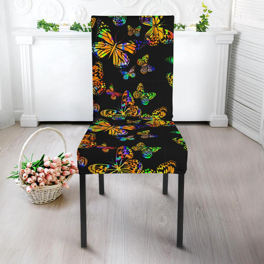 Butterfly Neon Color Print Pattern Dinning Chair Slipper-JTAMIGO.COM