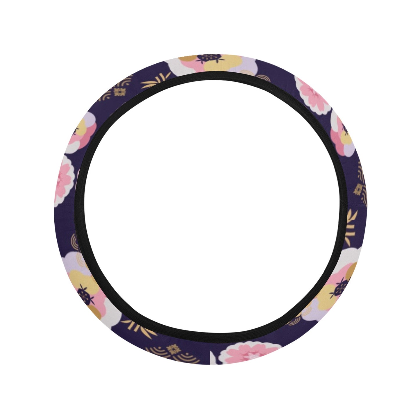 Sakura Japan Style Print Design LKS302 Steering Wheel Cover with Elastic Edge