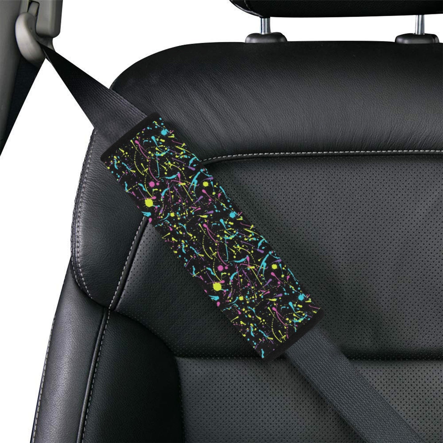 Splatter Multicolor Print Design LKS302 Car Seat Belt Cover