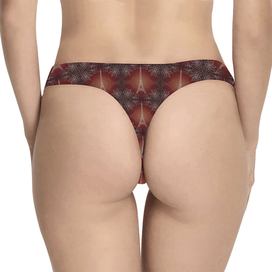 Eiffel Tower Drawing Print Women's Thongs