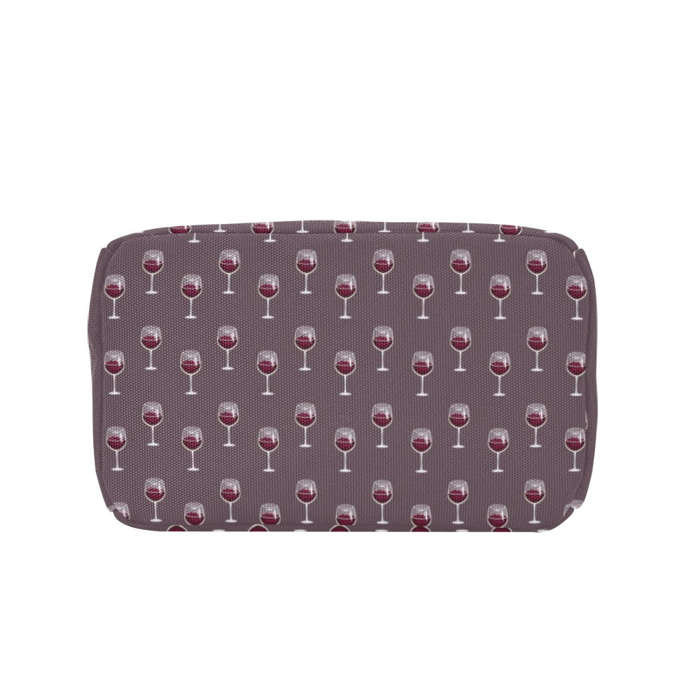 Wine Glass Pattern Print Design LKS305 Insulated Lunch Bag