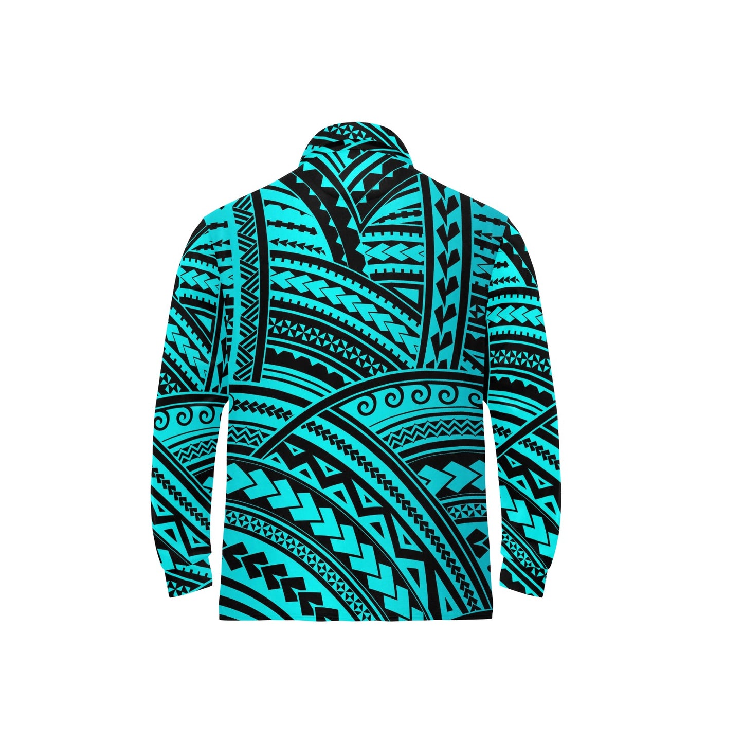 Polynesian Tribal Long Sleeve Polo Shirt For Men's