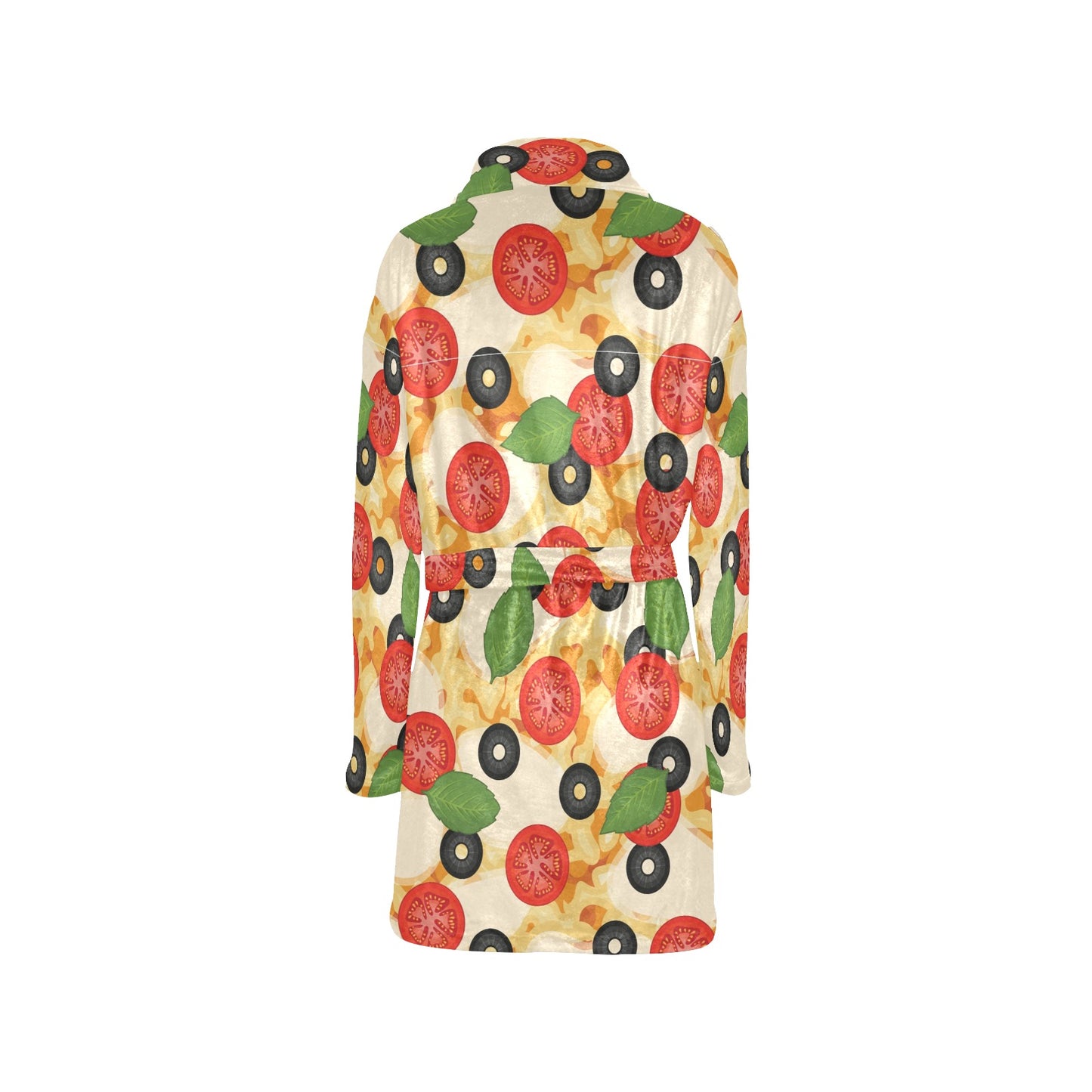 Pizza Pattern Print Design A05 Women's Fleece Robe