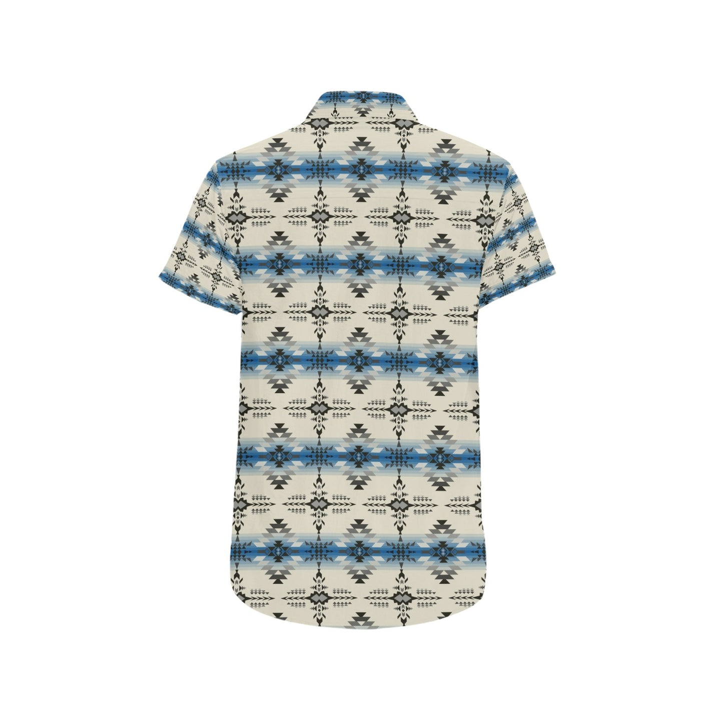 Southwest Pattern Print Design LKS304 Men Short Sleeve Button Up Shirt