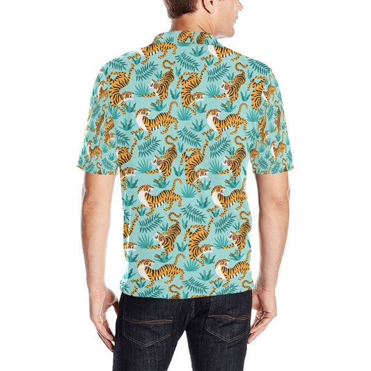 Tiger Print Design LKS304 Men Polo Shirt