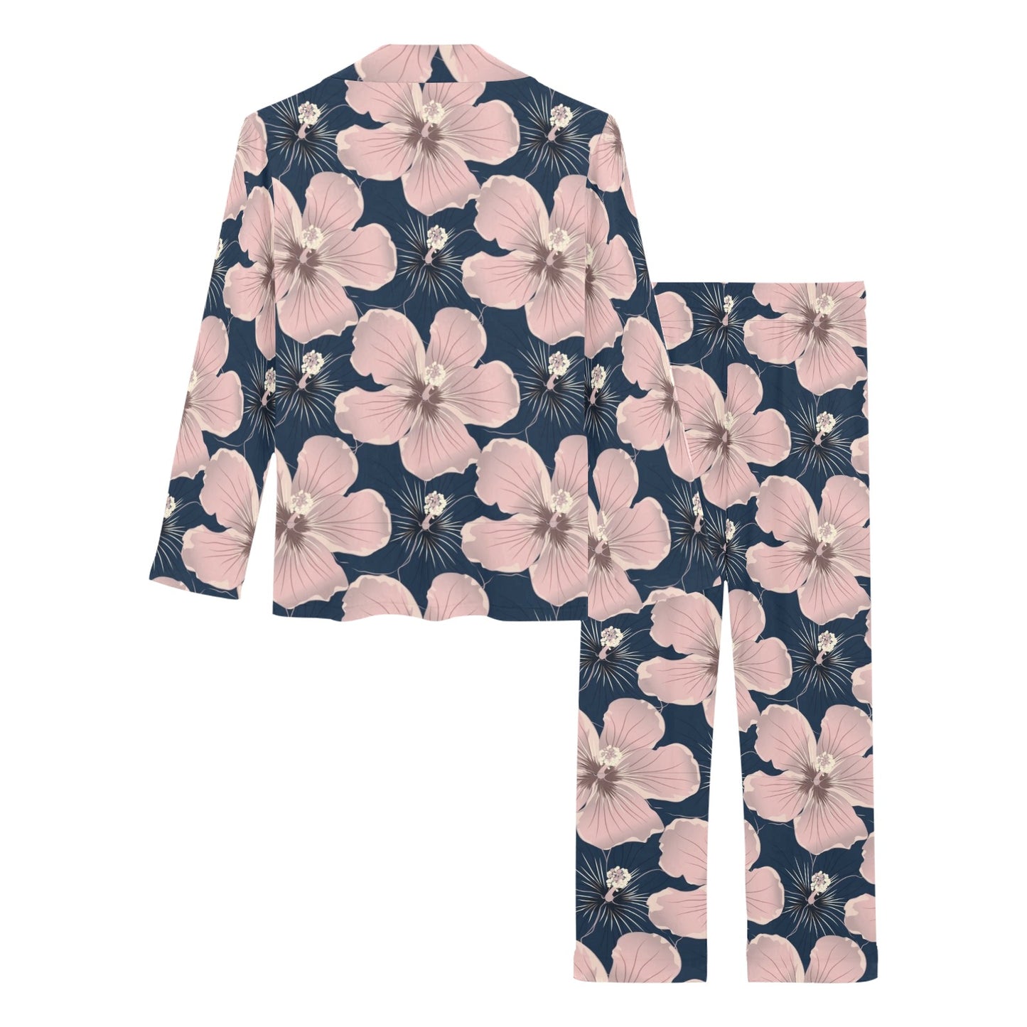 Plumeria Pattern Print Design PM018 Women's Long Pajama Set