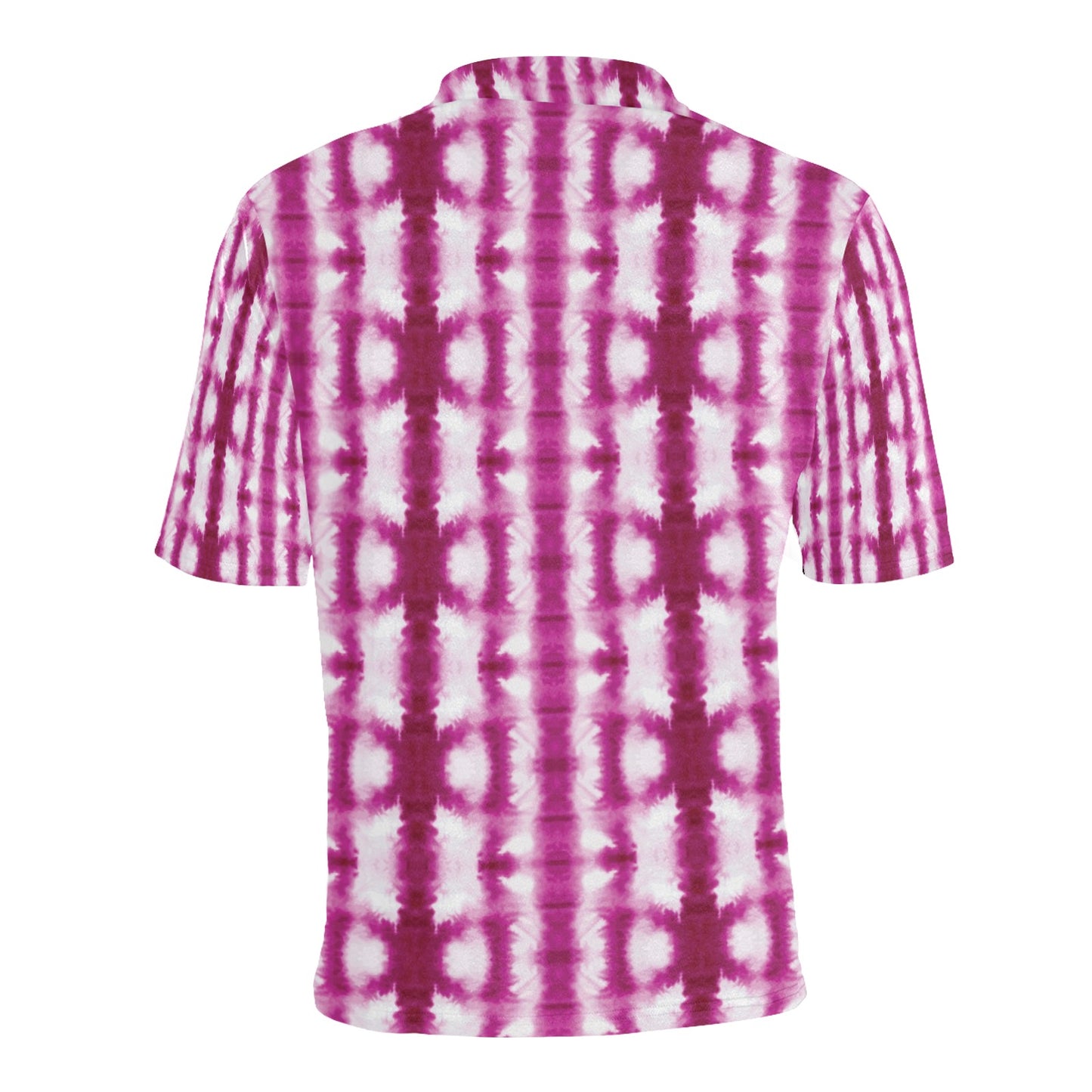 Tie Dye Dark Pink Print Design LKS303 Men Polo Shirt