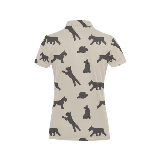 Schnauzers Pattern Print Design A05 Women's Polo Shirt