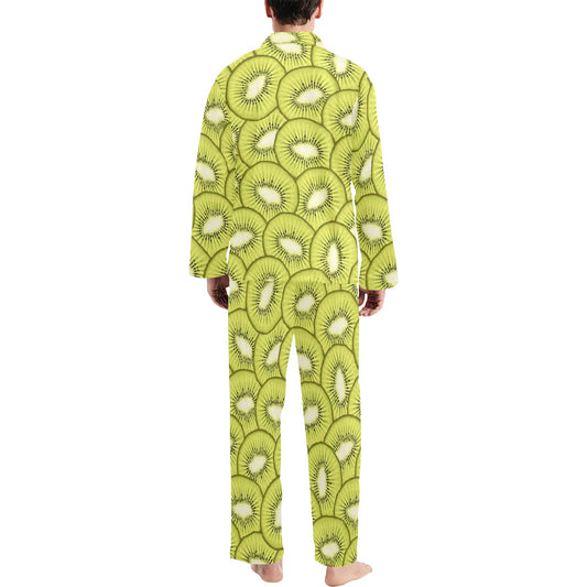 Kiwi Pattern Print Design KW07 Men's Long Pajama Set