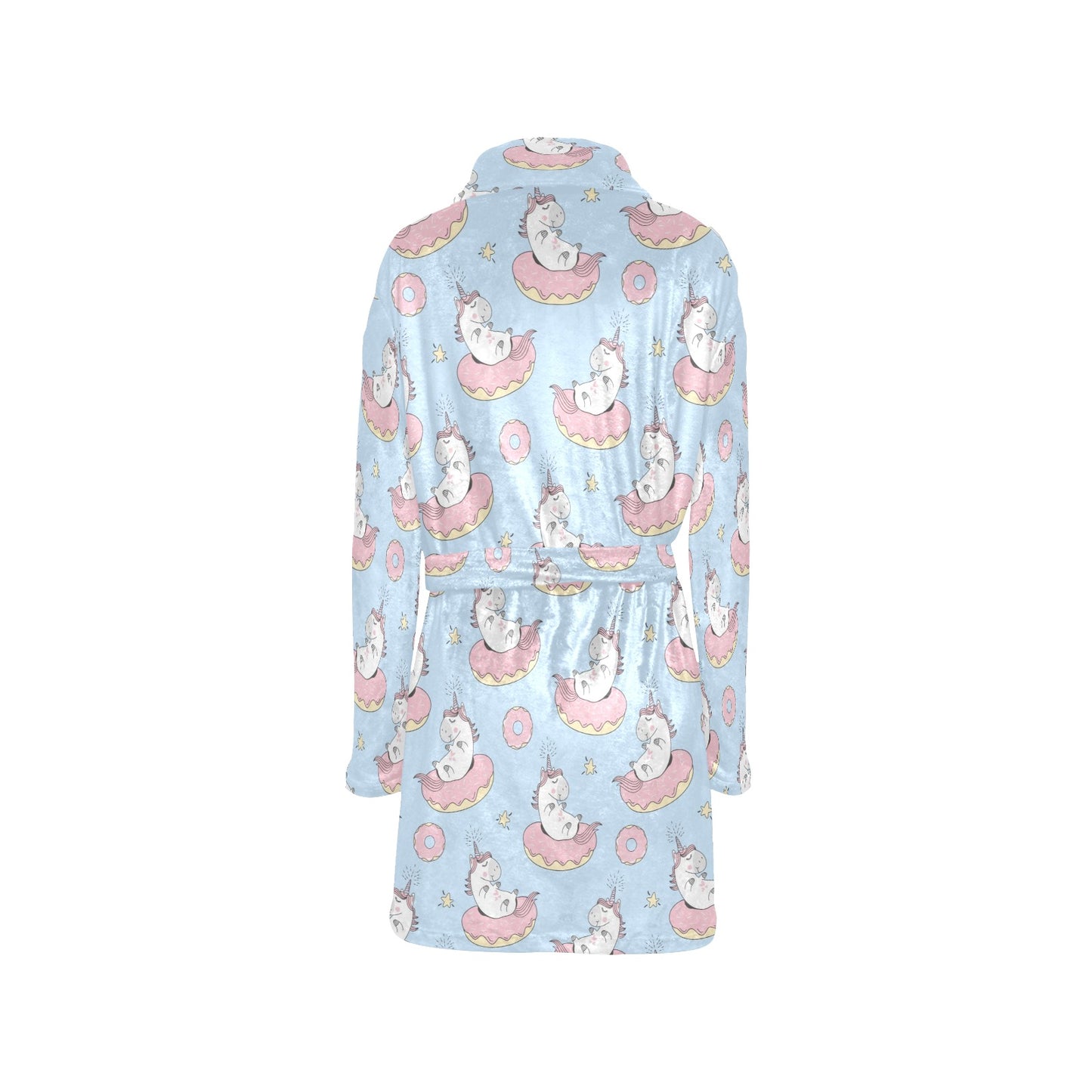 Donut Unicorn Pattern Print Design DN014 Women's Fleece Robe