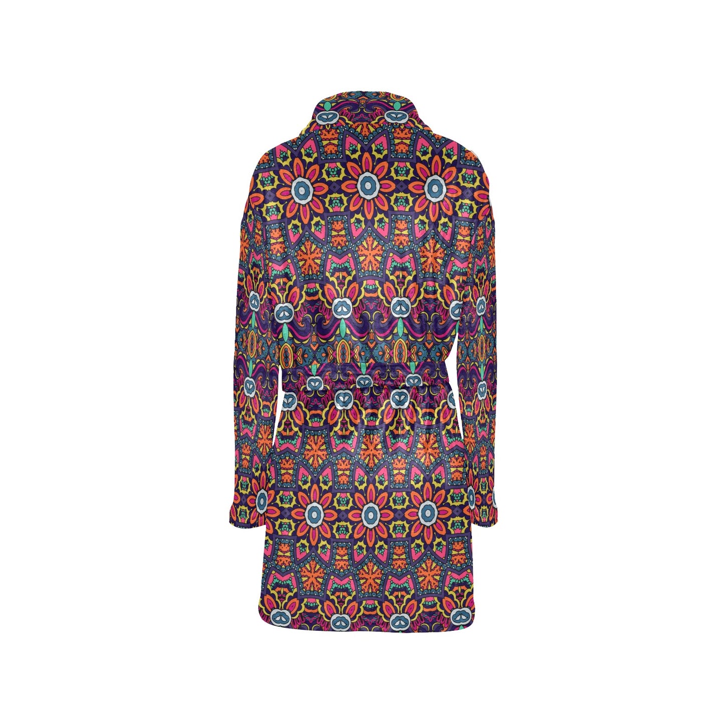 Ethnic Flower Style Print Pattern Women's Fleece Robe