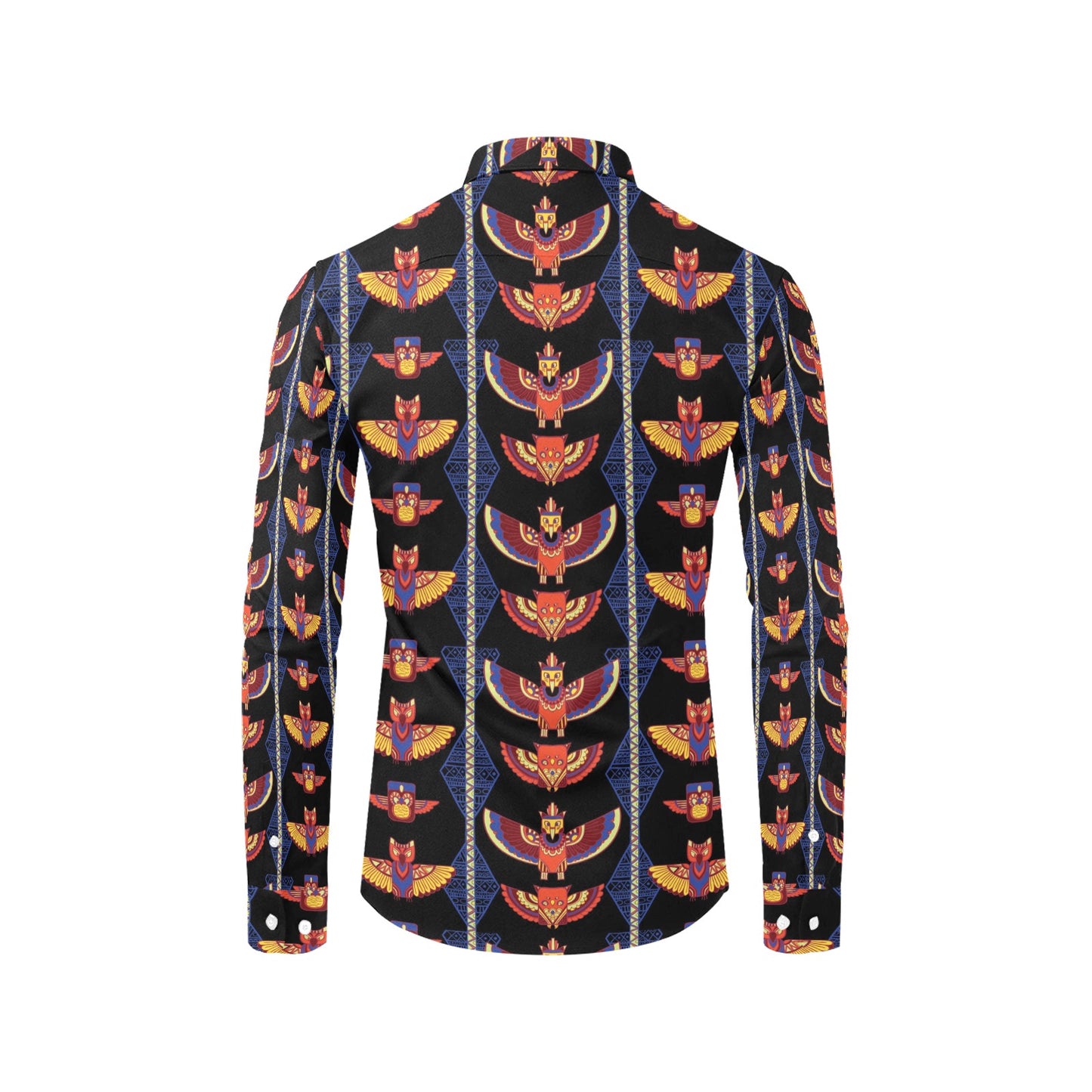 Totem Print Design LKS301 Men's Long Sleeve Dress Shirt
