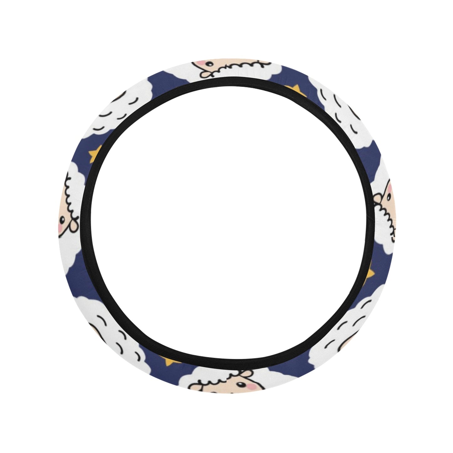 Sheep Print Design LKS402 Steering Wheel Cover with Elastic Edge