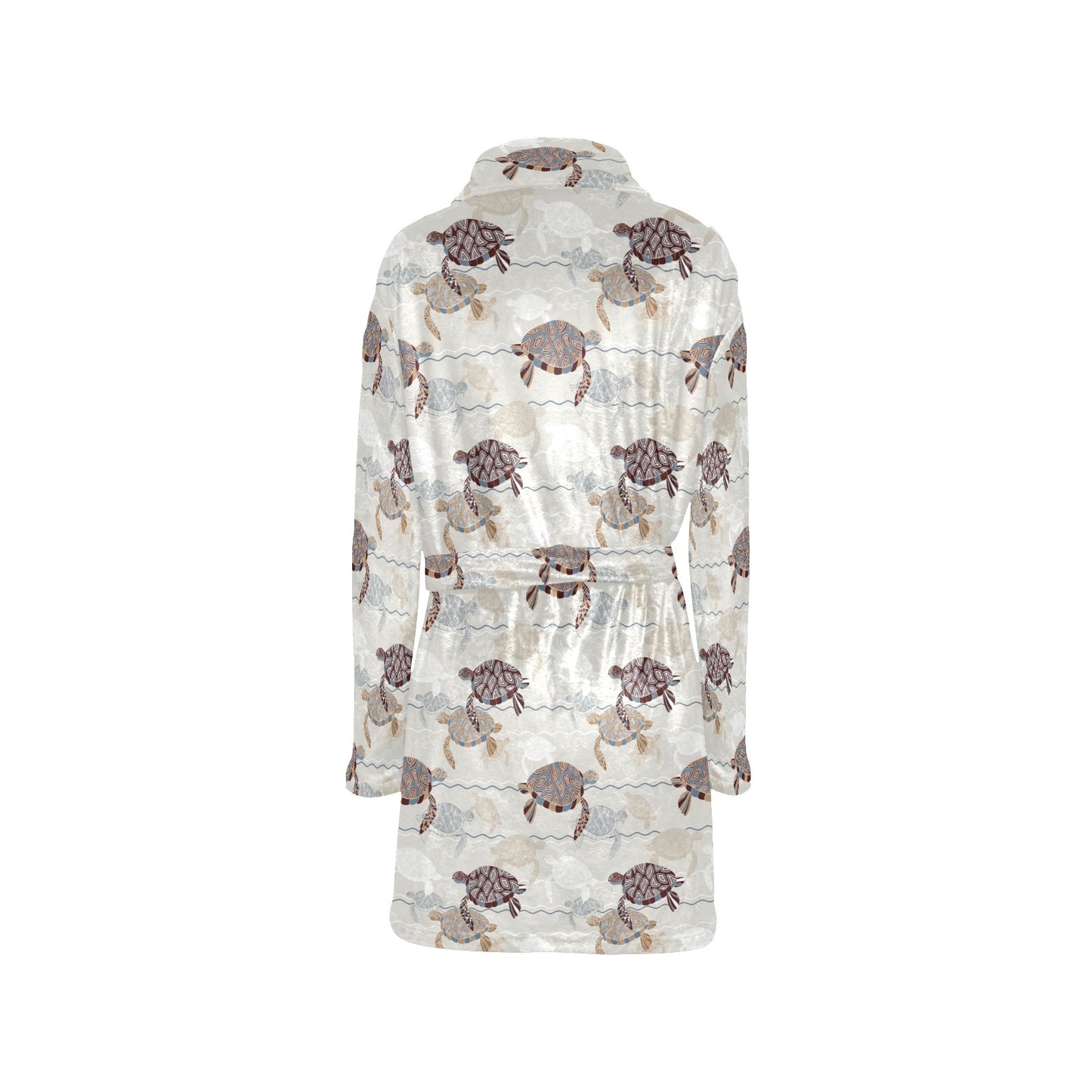 Sea Turtle Pattern Print Design T07 Women's Fleece Robe