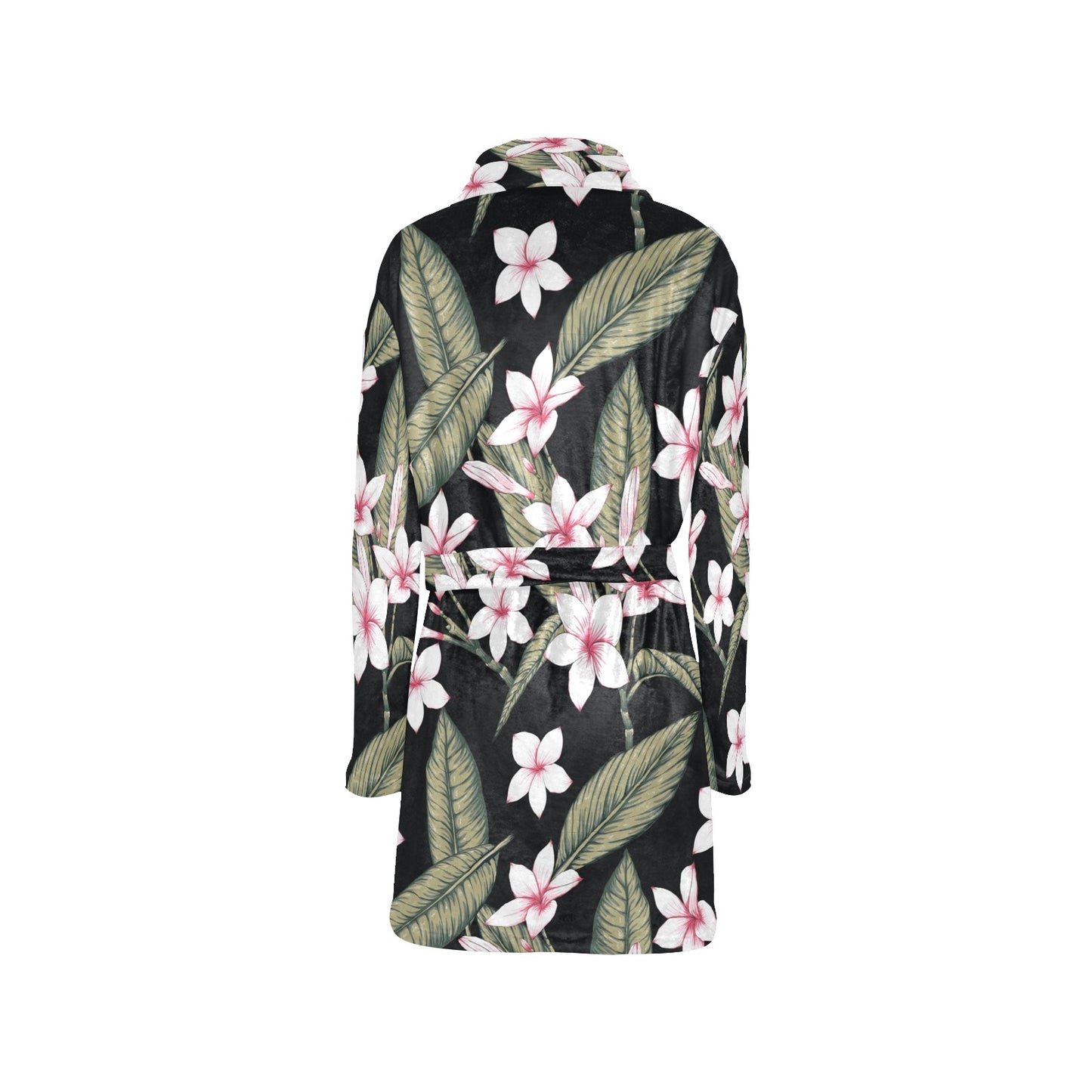 Plumeria Pattern Print Design PM021 Women's Fleece Robe