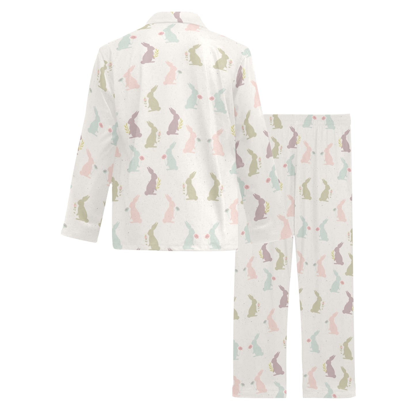 Bunny Pattern Print Design 05 Men's Long Pajama Set