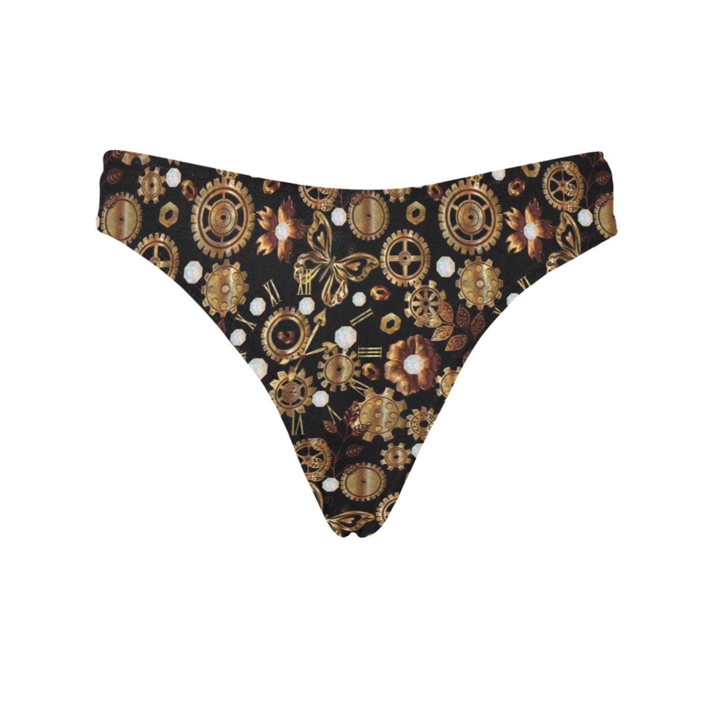 Steampunk Butterfly Design Themed Print Women's Thongs