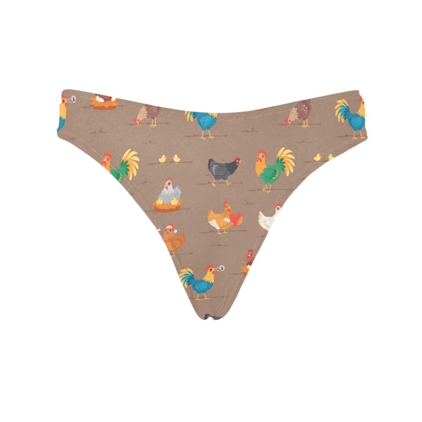 Chicken Happy Print Pattern Women's Thongs