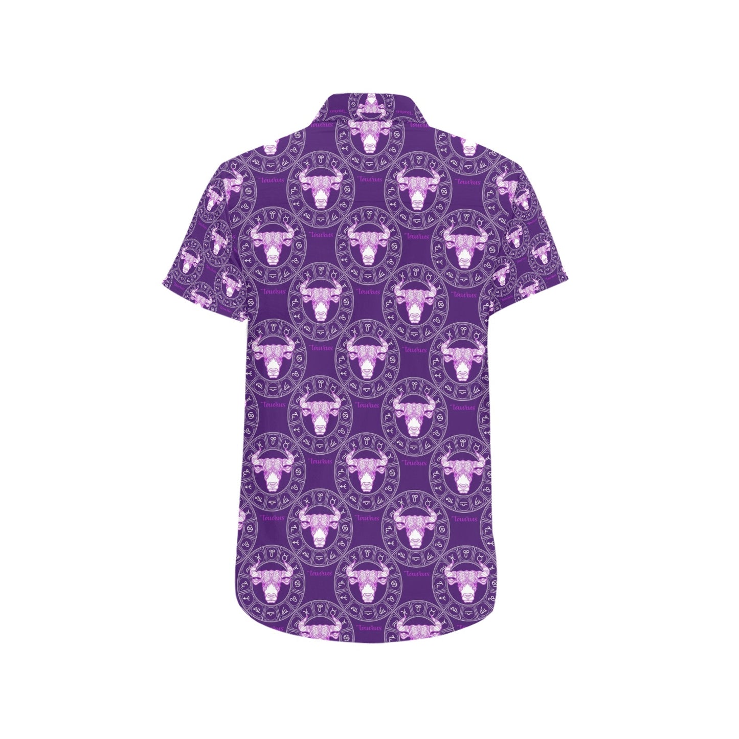 Taurus Print Design LKS303 Men Short Sleeve Button Up Shirt