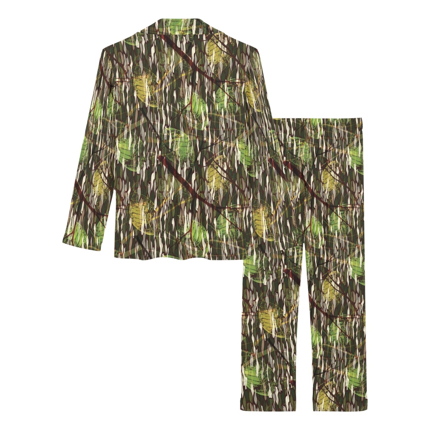 Camouflage Realtree Pattern Print Design 02 Women's Long Pajama Set