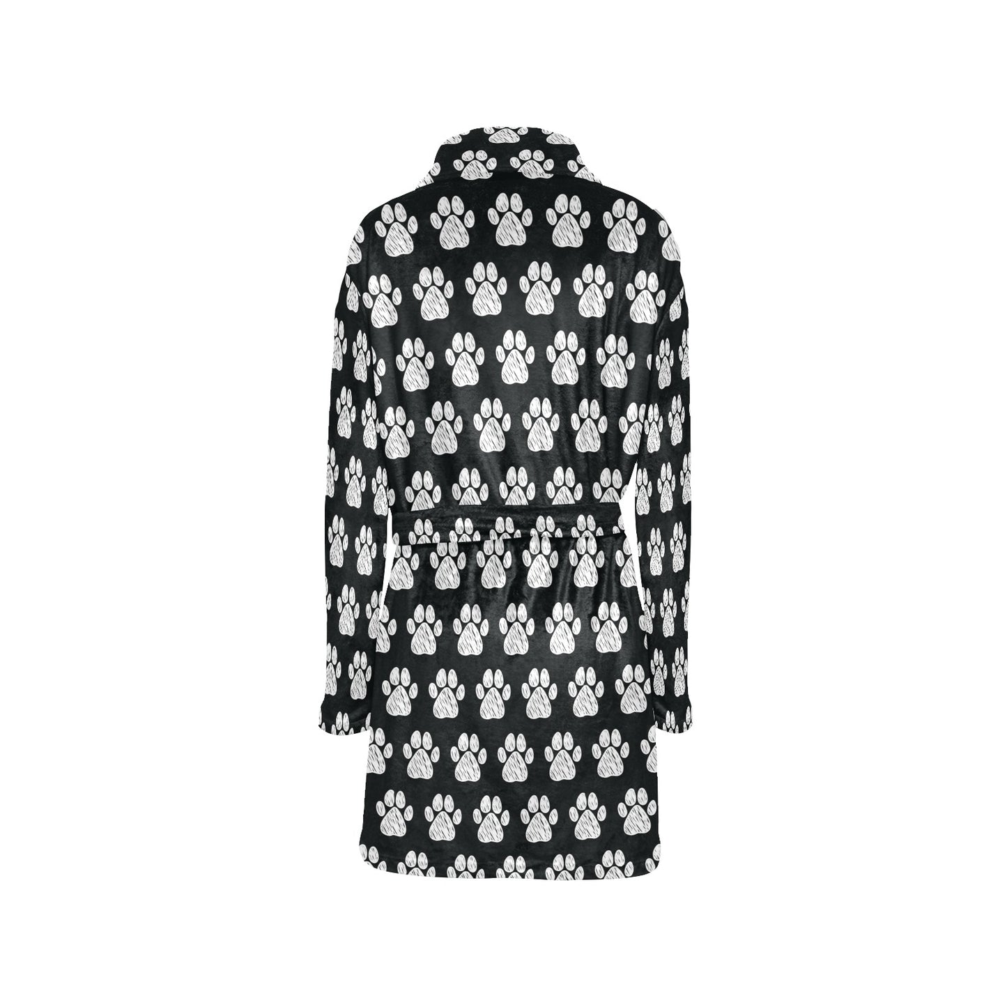 Paw Pattern Print Design A02 Women's Fleece Robe