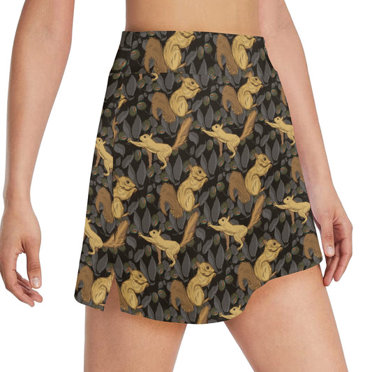 Squirrel Print Design LKS309 17" Golf & Pickleball Skort with Pockets