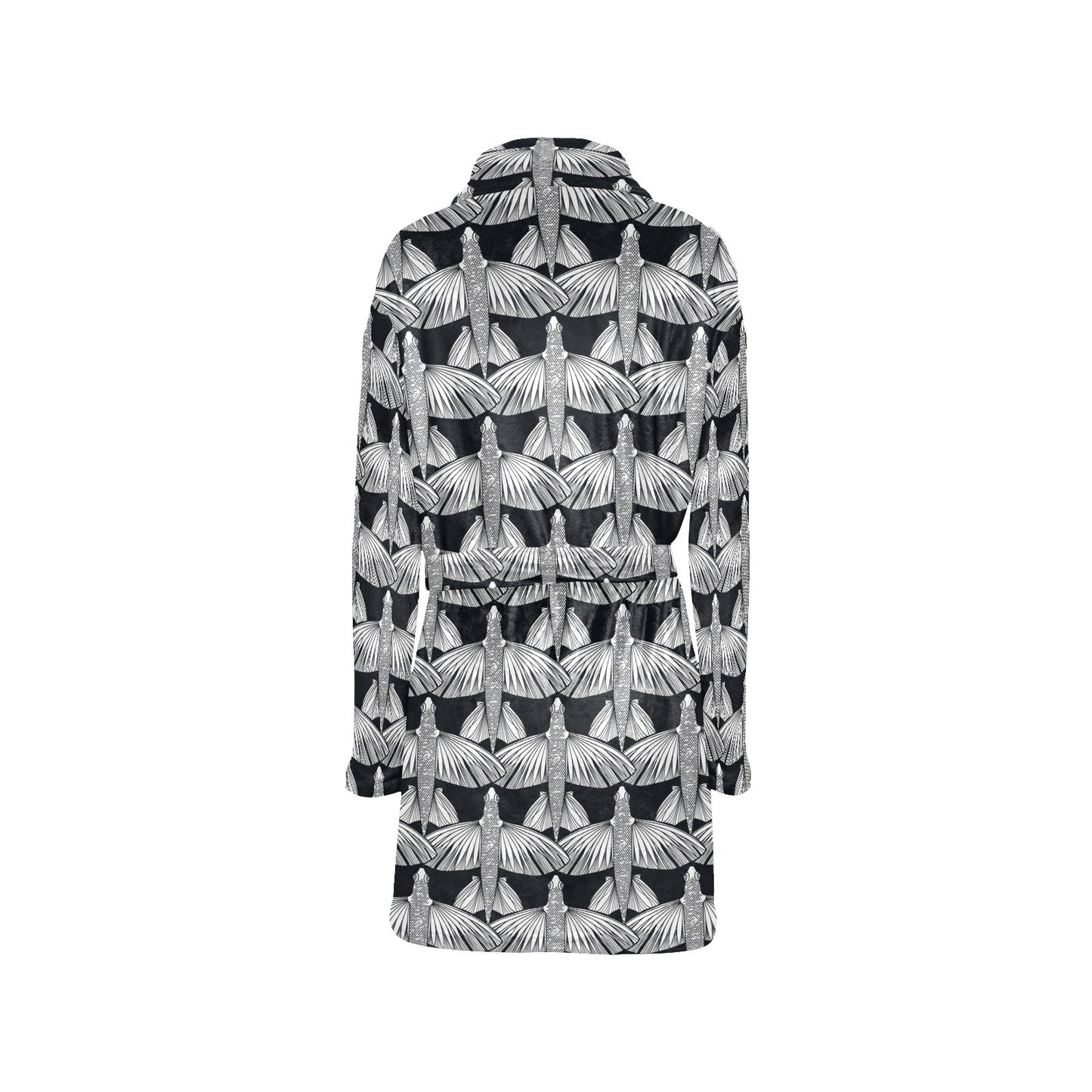 Flying Fish Pattern Print Design 03 Women's Fleece Robe