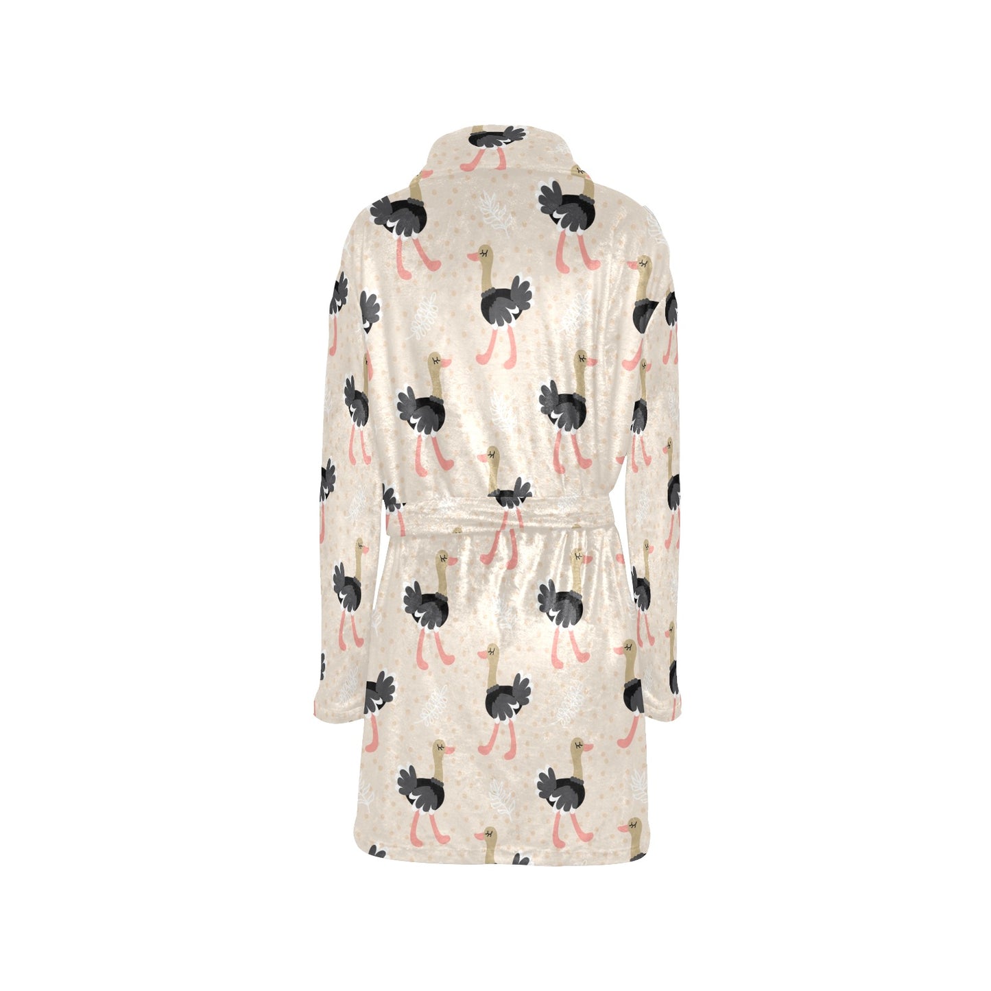 Ostrich Pattern Print Design 02 Women's Fleece Robe