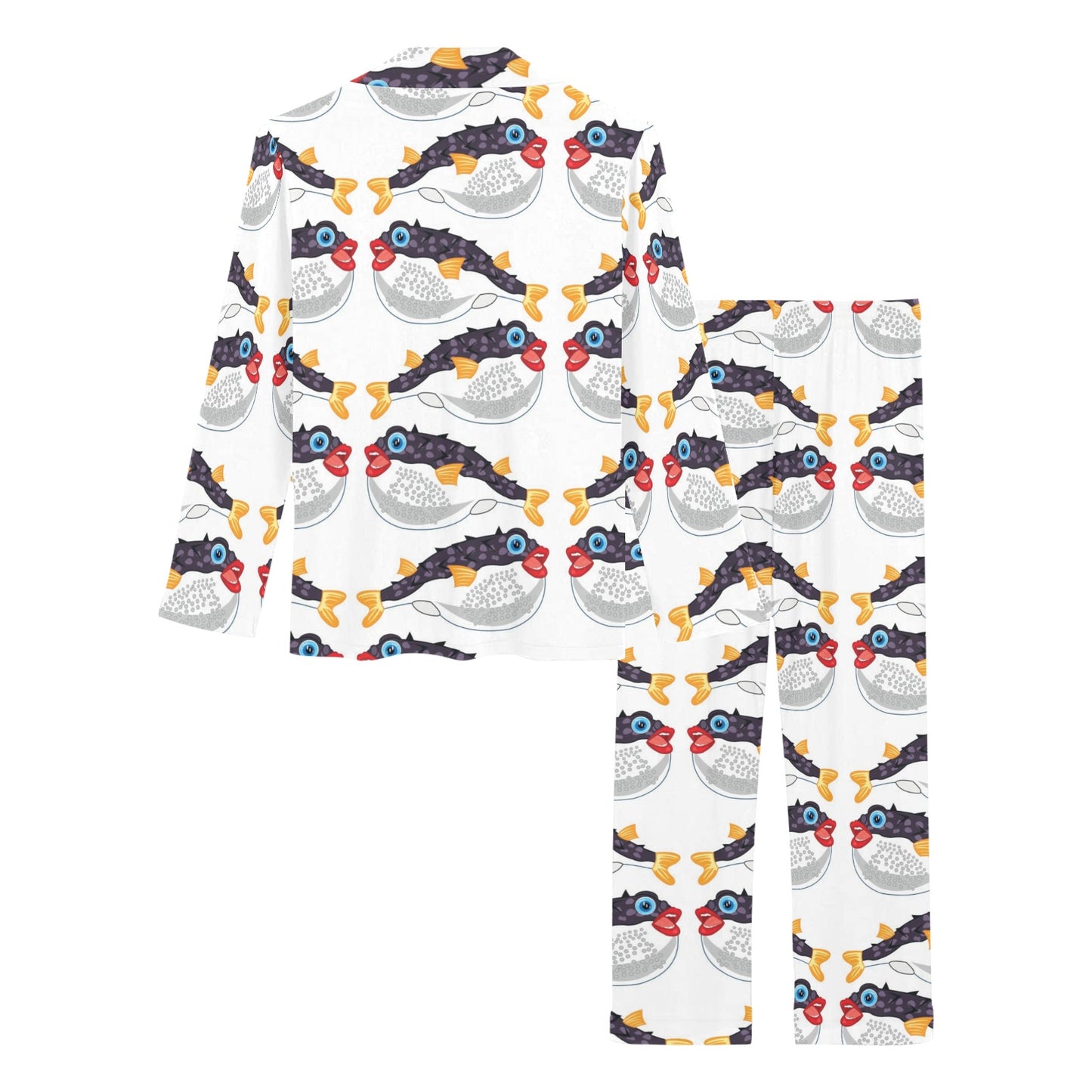 Fugu Pattern Print Design 03 Women's Long Pajama Set