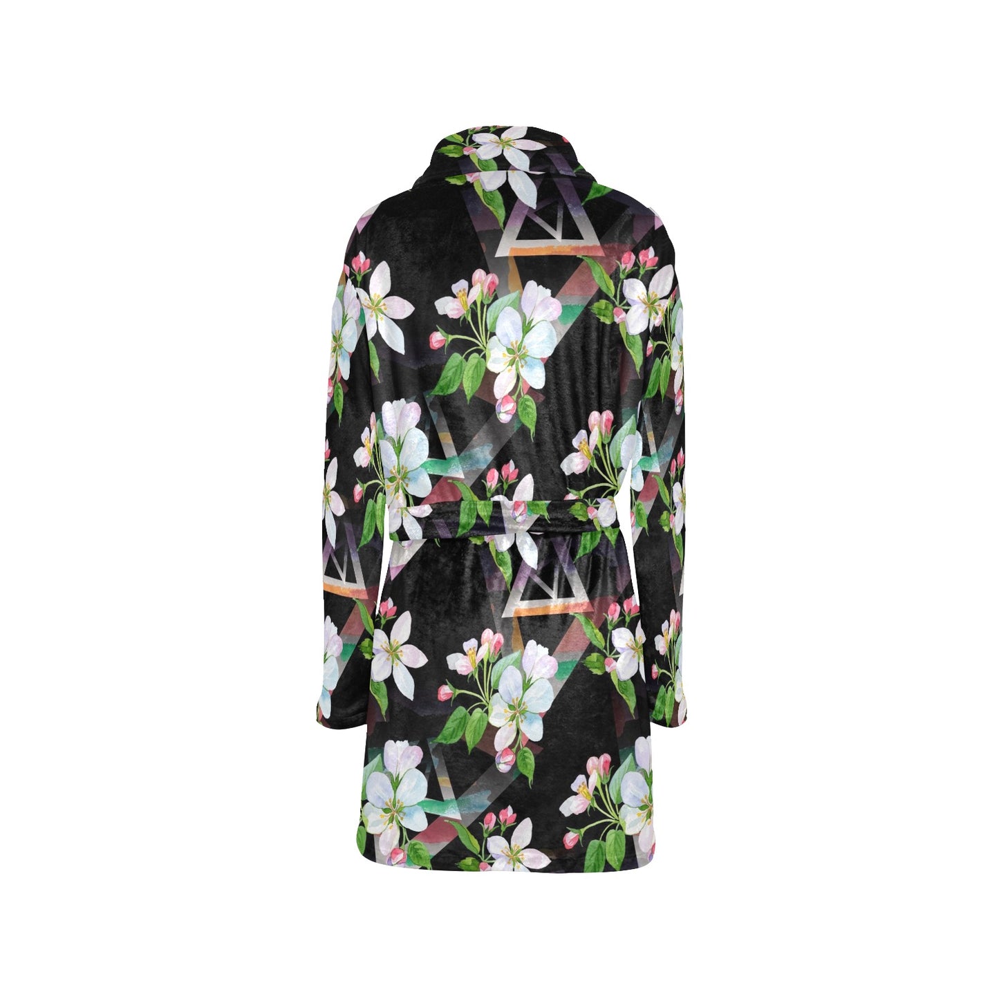Apple blossom Pattern Print Design AB07 Women's Fleece Robe
