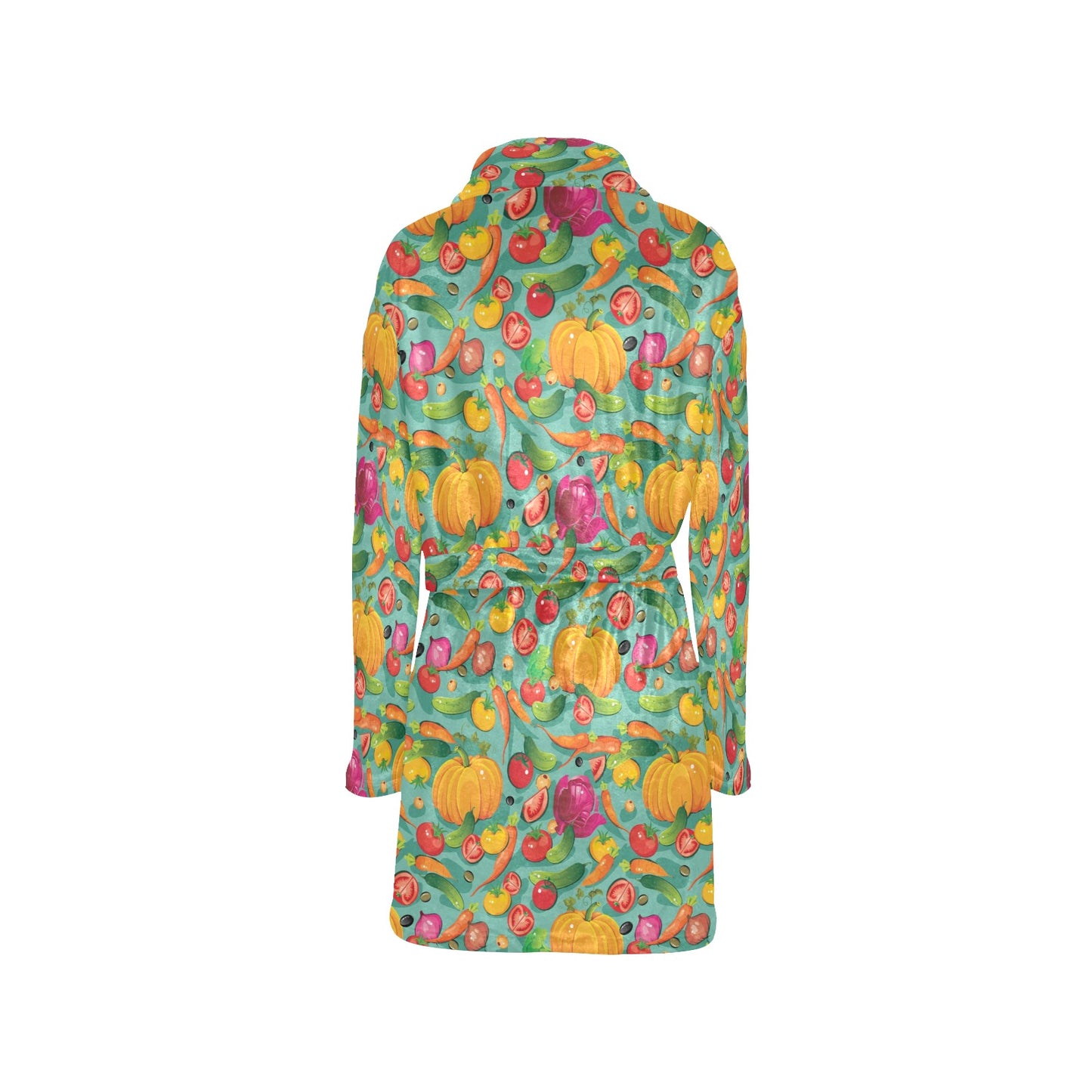 Vegan Colorful Themed Design Print Women's Fleece Robe