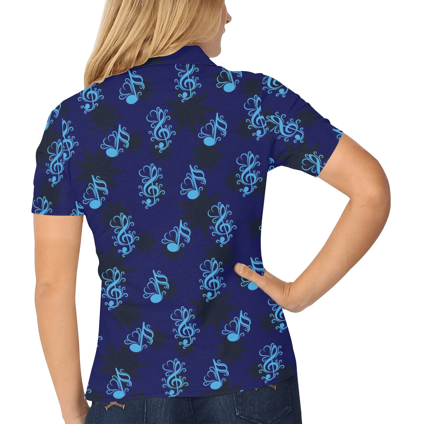 Music note Pattern Print Design A04 Women's Polo Shirt
