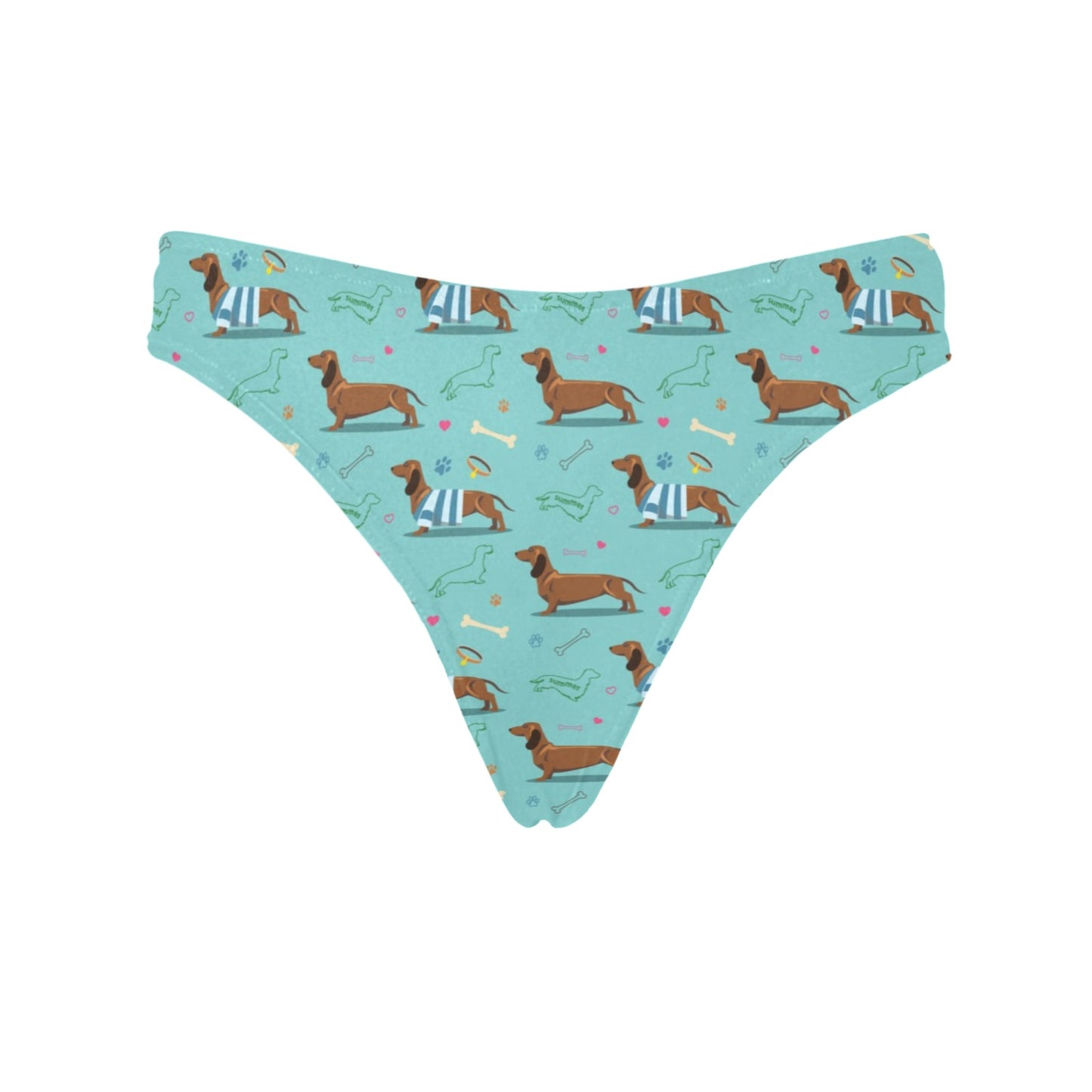 Dachshund Paw Decorative Print Pattern Women's Thongs