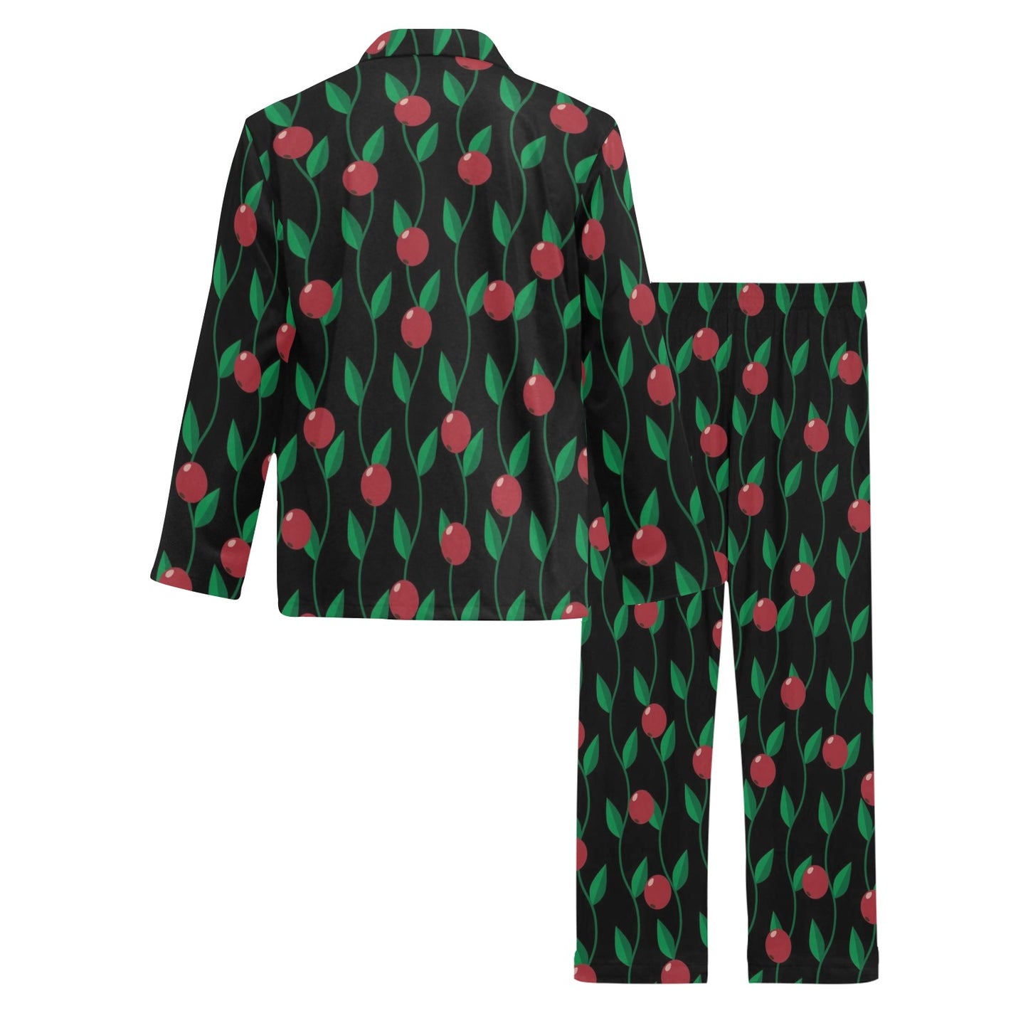 Cranberry Pattern Print Design CB01 Men's Long Pajama Set