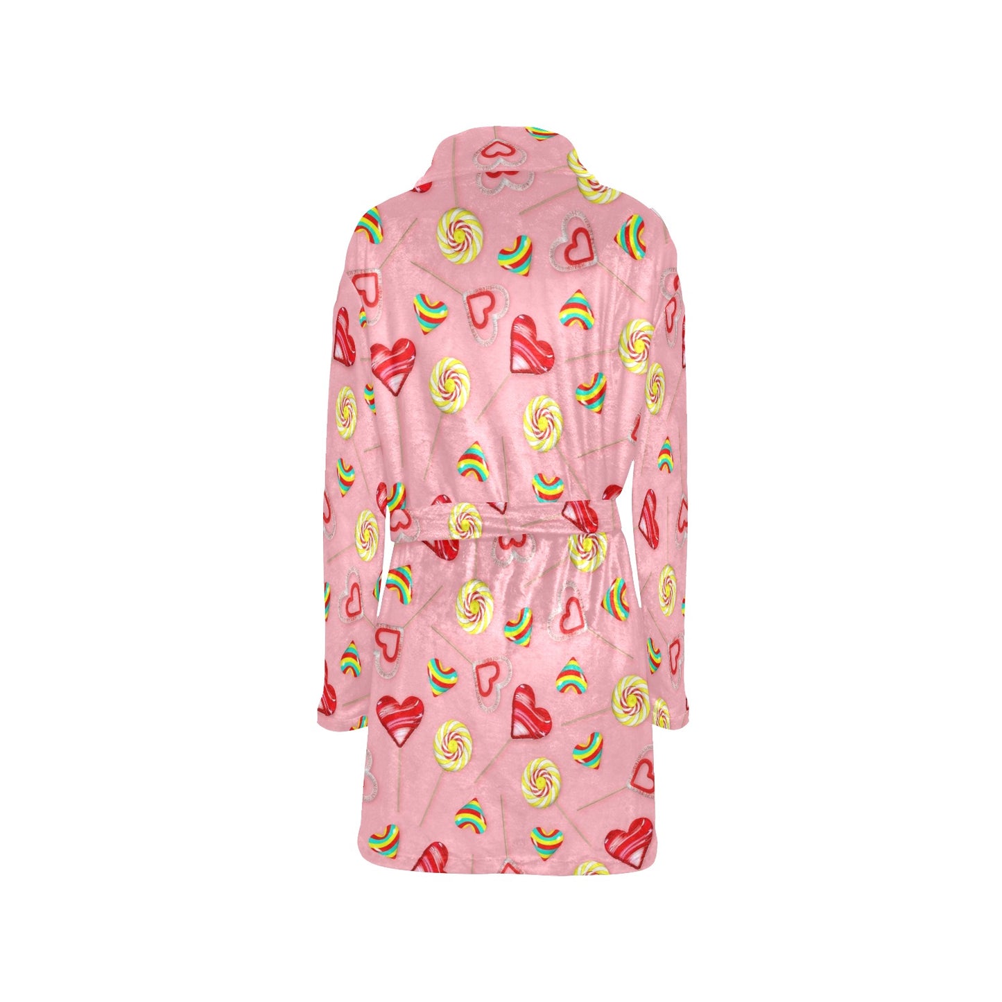 Lollipop Pattern Print Design LL05 Women's Fleece Robe