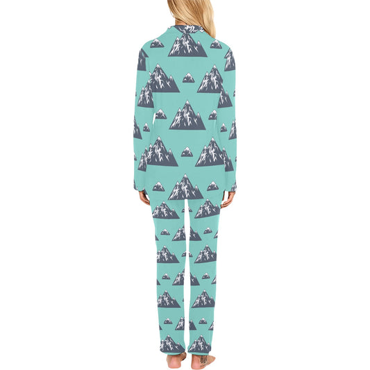 Mountain Pattern Print Design 01 Women's Long Pajama Set