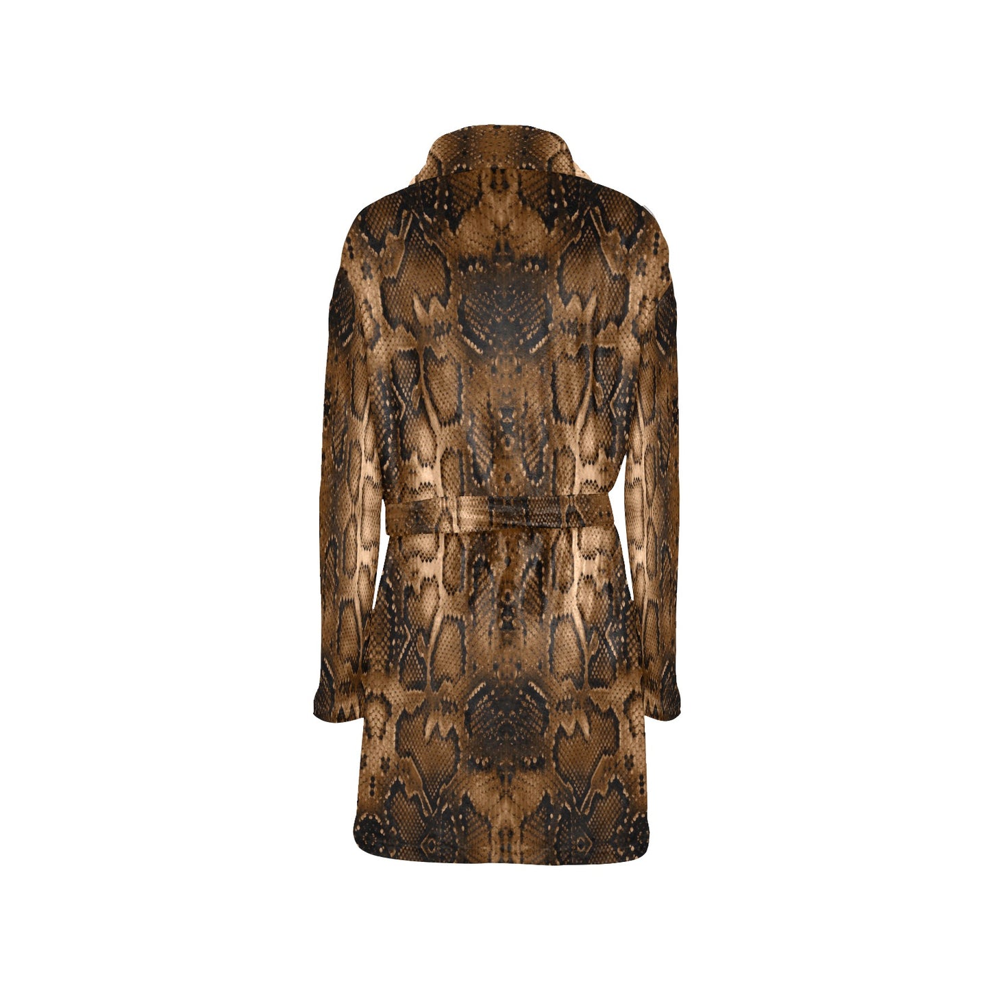 Snake Skin Brown Print Women's Fleece Robe