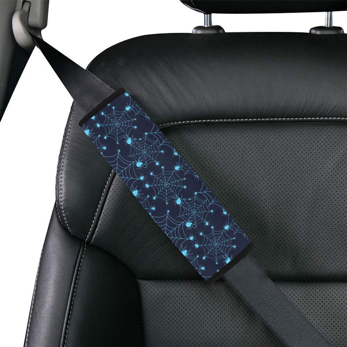 Spider Web Blue Print Design LKS304 Car Seat Belt Cover