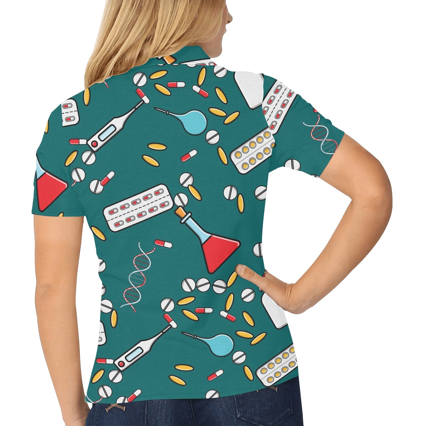 Nurse Pattern Print Design A05 Women's Polo Shirt