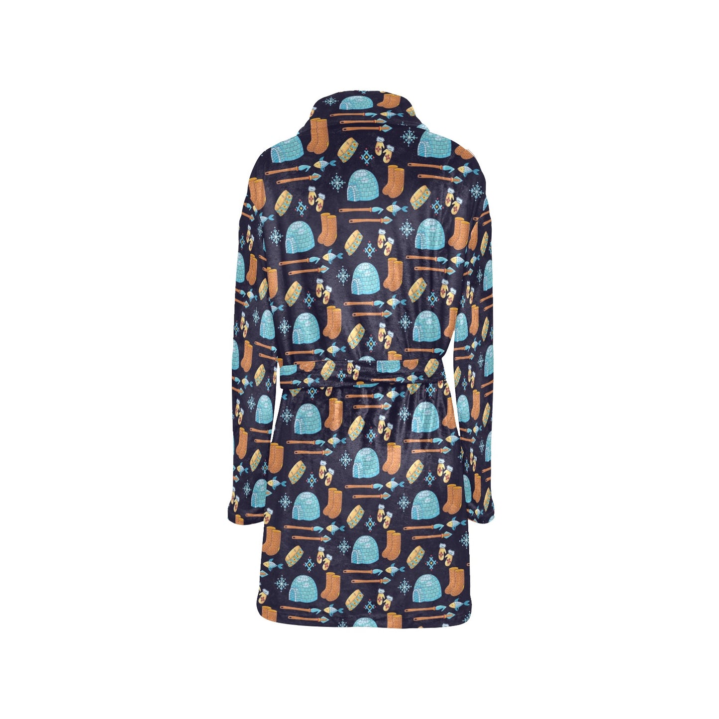 Eskimo Pattern Print Design 02 Women's Fleece Robe