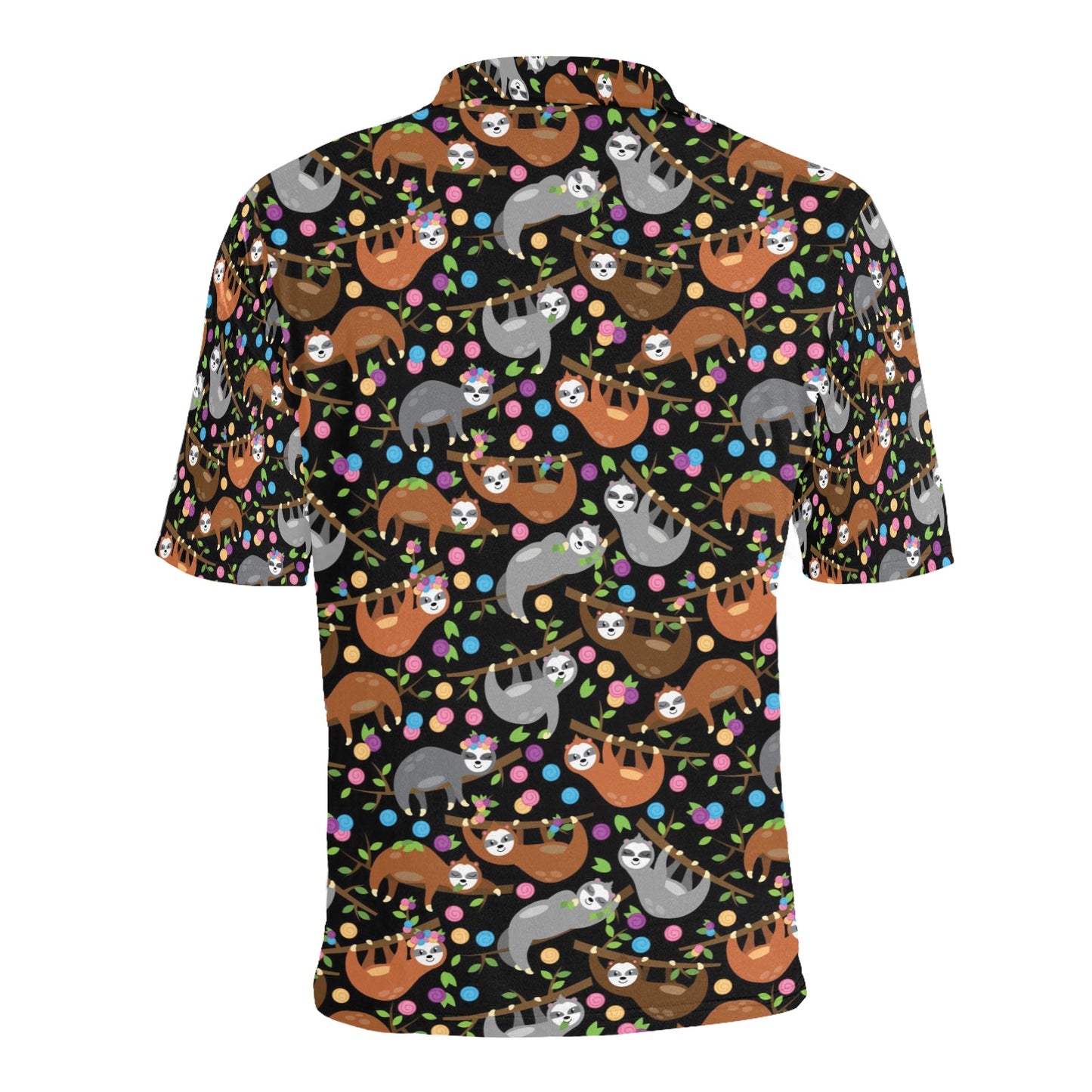 Sloth Print Design LKS306 Men Polo Shirt