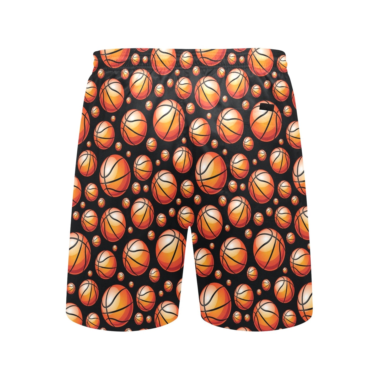 Basketball Black Background Pattern Men's Swim Trunks Beach Shorts