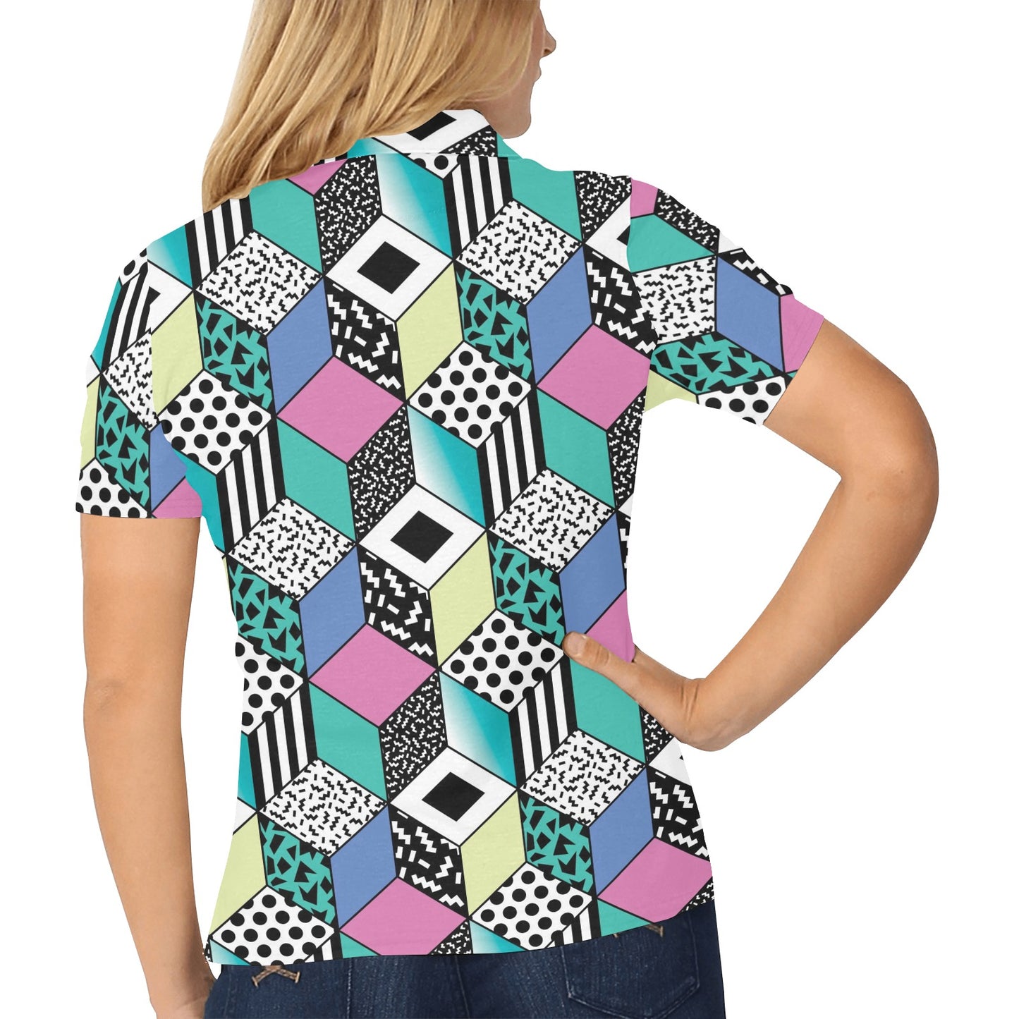 90s Pattern Print Design 3 Women's Polo Shirt