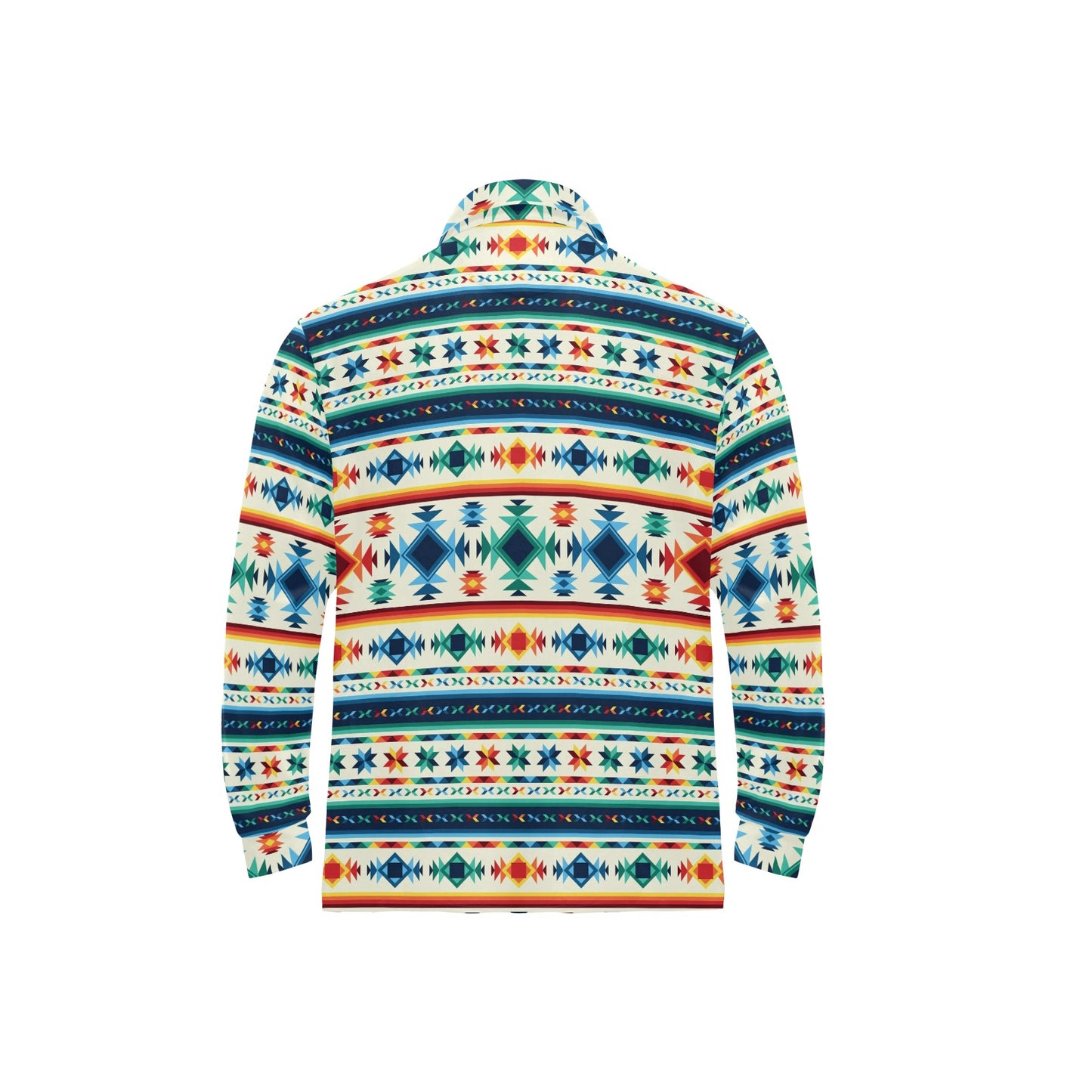 Aztec Pattern Print Design 02 Long Sleeve Polo Shirt For Men's