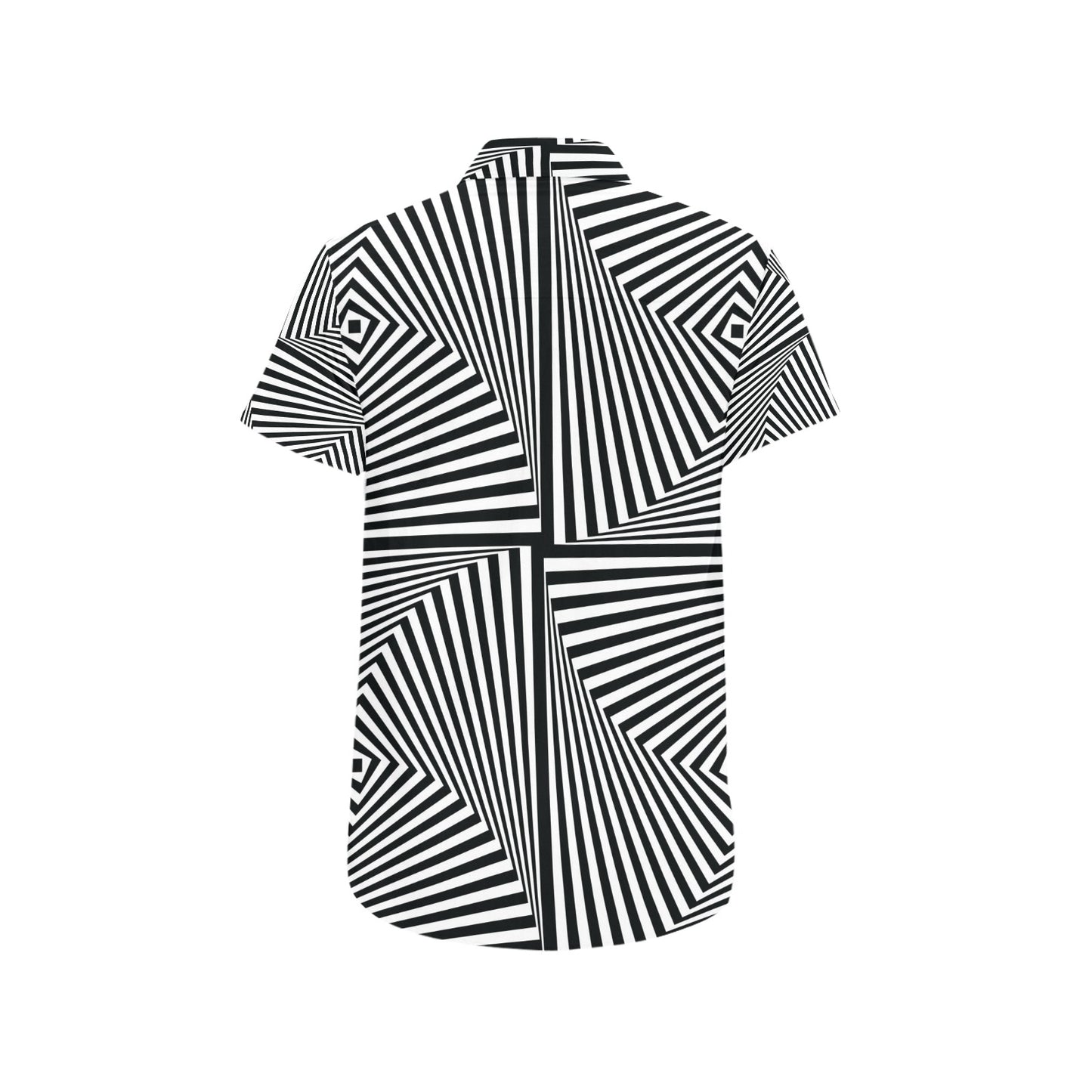 Vortex Print Design LKS302 Men Short Sleeve Button Up Shirt