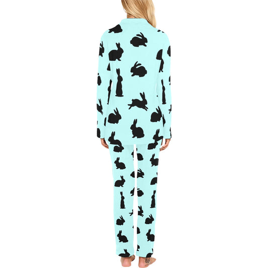 Rabbit Pattern Print Design RB010 Women's Long Pajama Set