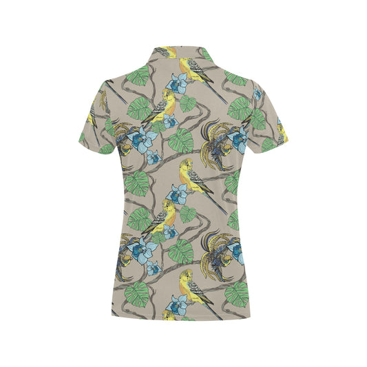 Parakeet Pattern Print Design A02 Women's Polo Shirt
