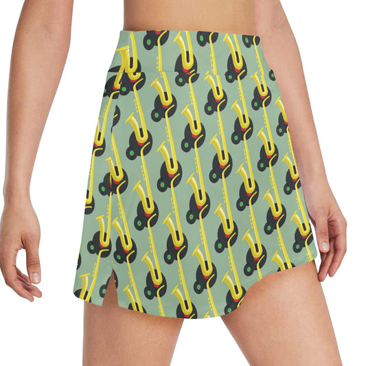 Saxophone Print Design LKS405 17" Golf & Pickleball Skort with Pockets