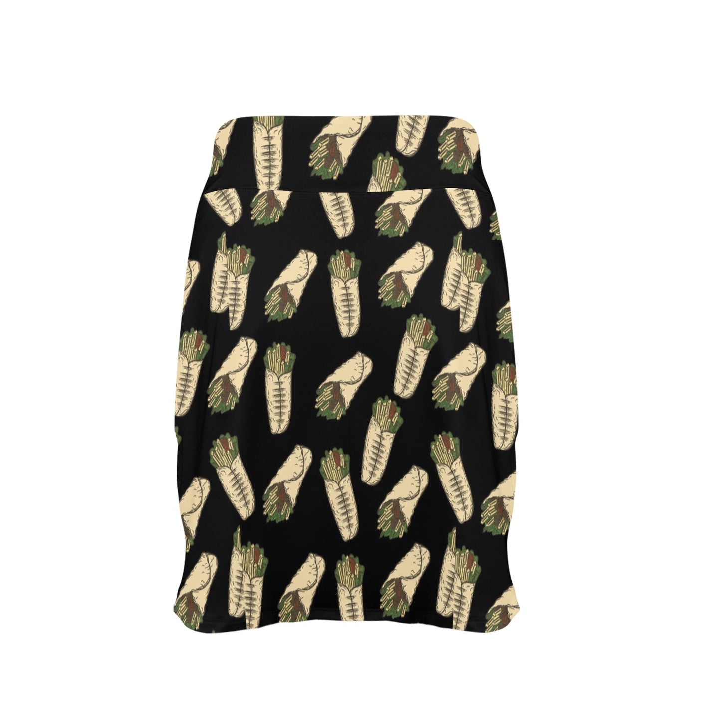 Burrito Print Design LKS303 Women's Golf Skirt with Pocket