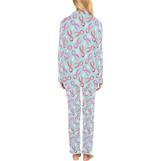 Breast cancer Pattern Print Design 03 Women's Long Pajama Set